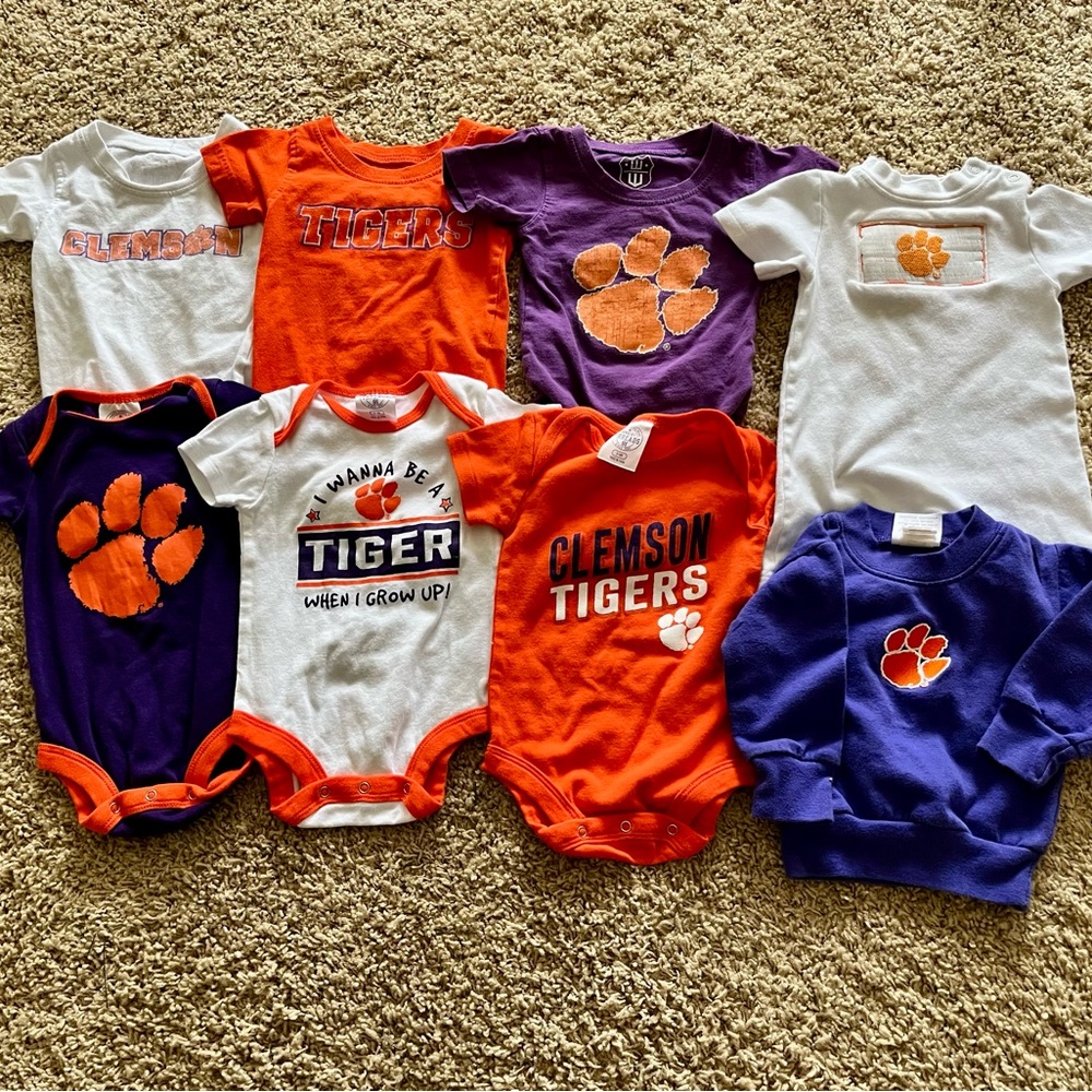 Clemson Tigers Baby Onesies and Sweatshirt Set